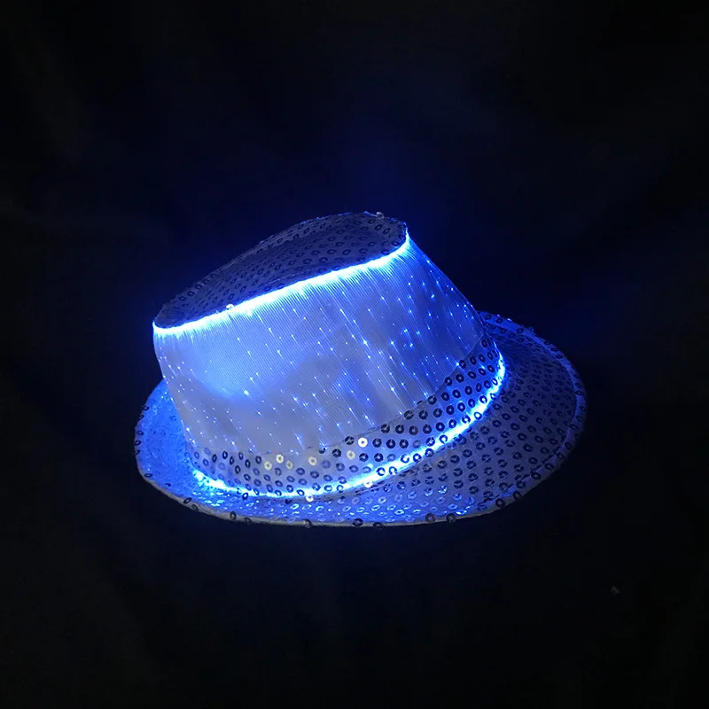 

LED Cowboy Cap 7 Colors Glow Hat Unisex DJ Light Up Rave Fiber Optic LED EDC Hats Rave Concert Party led Christmas APP control