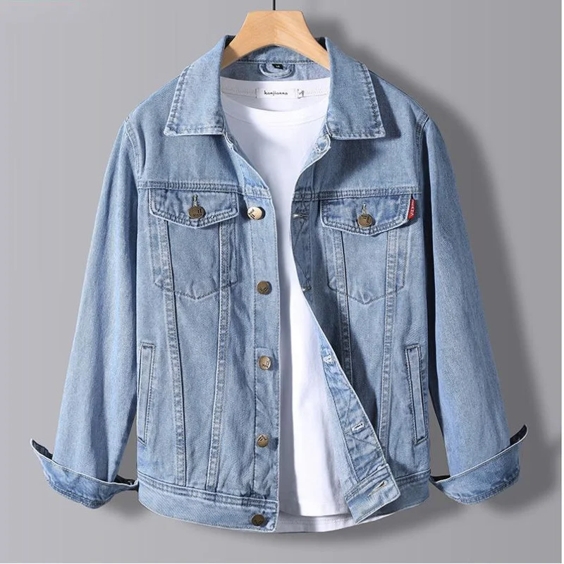 

Новинка Весна 2021, Мужская джинсовая куртка, Мужская Корейская версия, трендовая Красивая верхняя одежда, Студенческая куртка, Мужская Уличн...