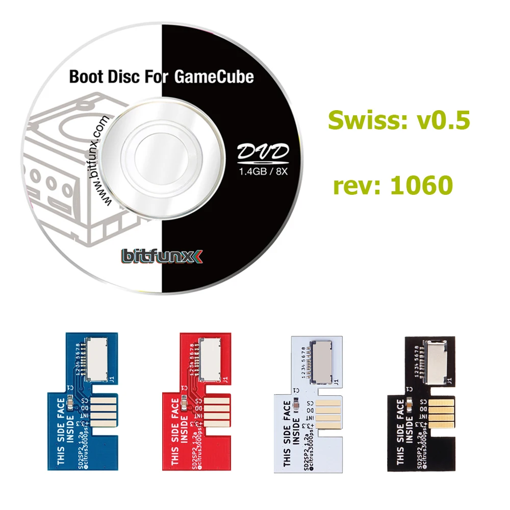 Адаптер SD2SP2 для замены Micro SD карт + v0.5 Швейцарский диск загрузки Mini DVD Nintendo Gamecube NGC