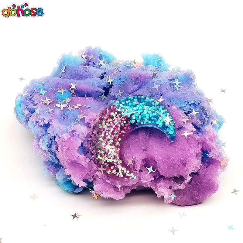 Луна Звезда слизь пушистые поставки полимерные бусины блеск Playdough волшебный