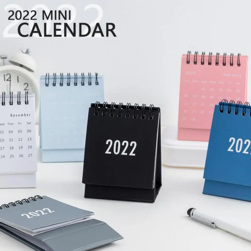 

Простой Настольный календарь с наклейками 2022, мини-ежедневник с двумя расписаниями, планировщик, органайзер на год, офисные и школьные прин...