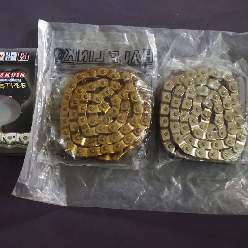 High strength single peed bike chain half cut for BMX street 102L 1/2&quot×1/8&quot gold silver | Спорт и развлечения