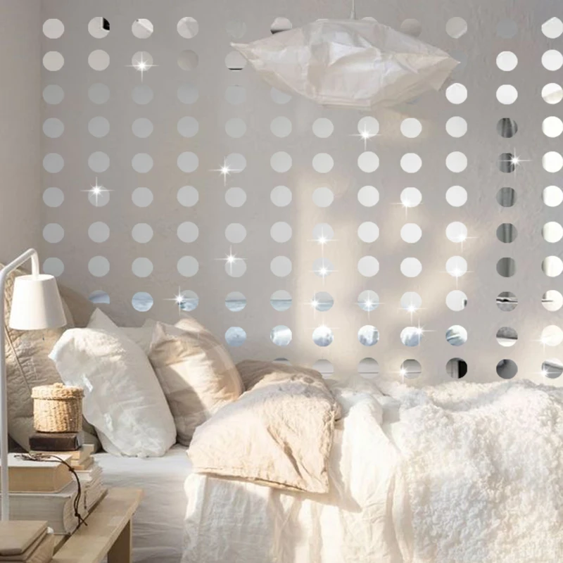 

20/50Pcs 5cm Gold Silver Acrylic Dot Wall Stickers Polka Dots Decals For Bedroom Home Decor Nursery Children Kids Room Wallpaper
