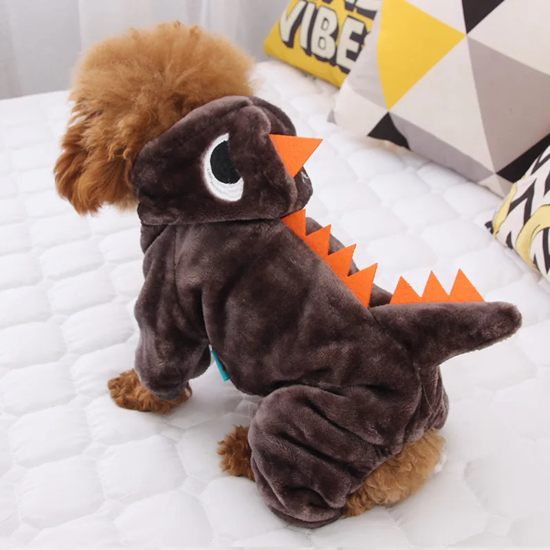 100% Cotton Dinosaur Pet Clothes Autumn/Winter Small Dog Clothes Fashion Keep Warm Dog Clothes Cosplay Pet Clothes