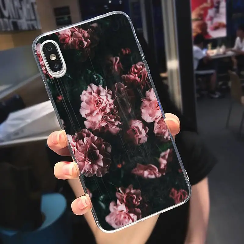 

Retro Colorful flowers pattern Phone Case Transparent soft For iphone 5 5s 5c se 6 6s 7 8 11 12 plus mini x xs xr pro max