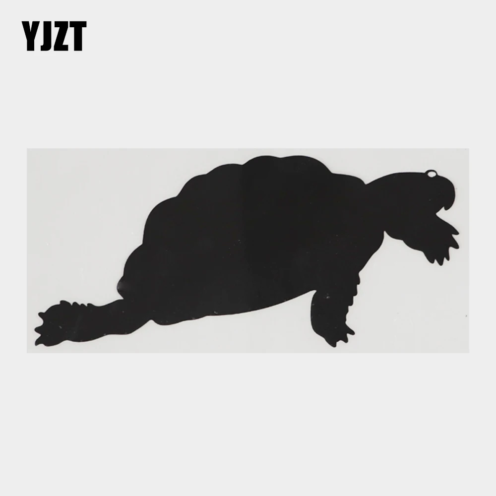 

YJZT 15,2 см × 7 см Индивидуальная виниловая наклейка с морскими животными, черная/серебряная наклейка с черепахой, автомобильная наклейка 18A-0262