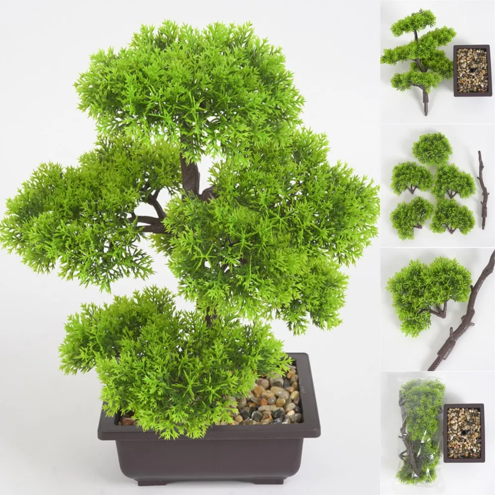 Искусственные сосновые растения бонсай маленькие горшки для деревьев