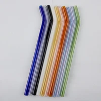 8 5x8mm reusable glass straws multi color glass eco friendly drinking straws