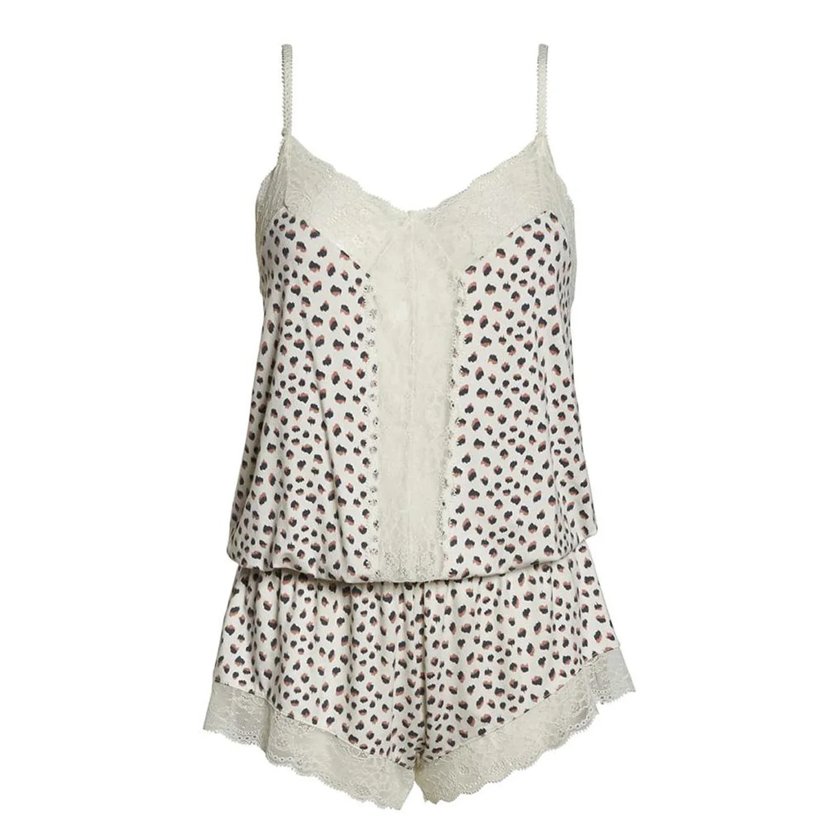

Ladies Sexy Suspender Jumpsuit Printing V-neck Lace Decoration Sleeveless Siamese Trousers Women Summer Casual Leisure Clothes