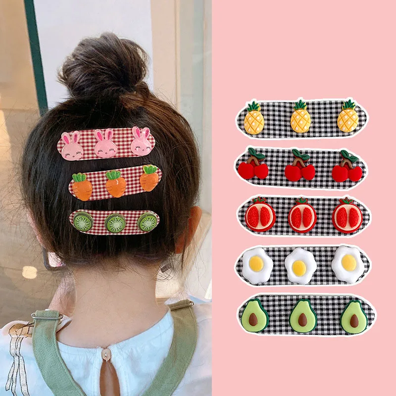 

Girls Sweet Velcro Headband Bangs Posted Broken Posts Cartoon Hairband Fruits Animals Printed Children's Beautiful Hair Clip