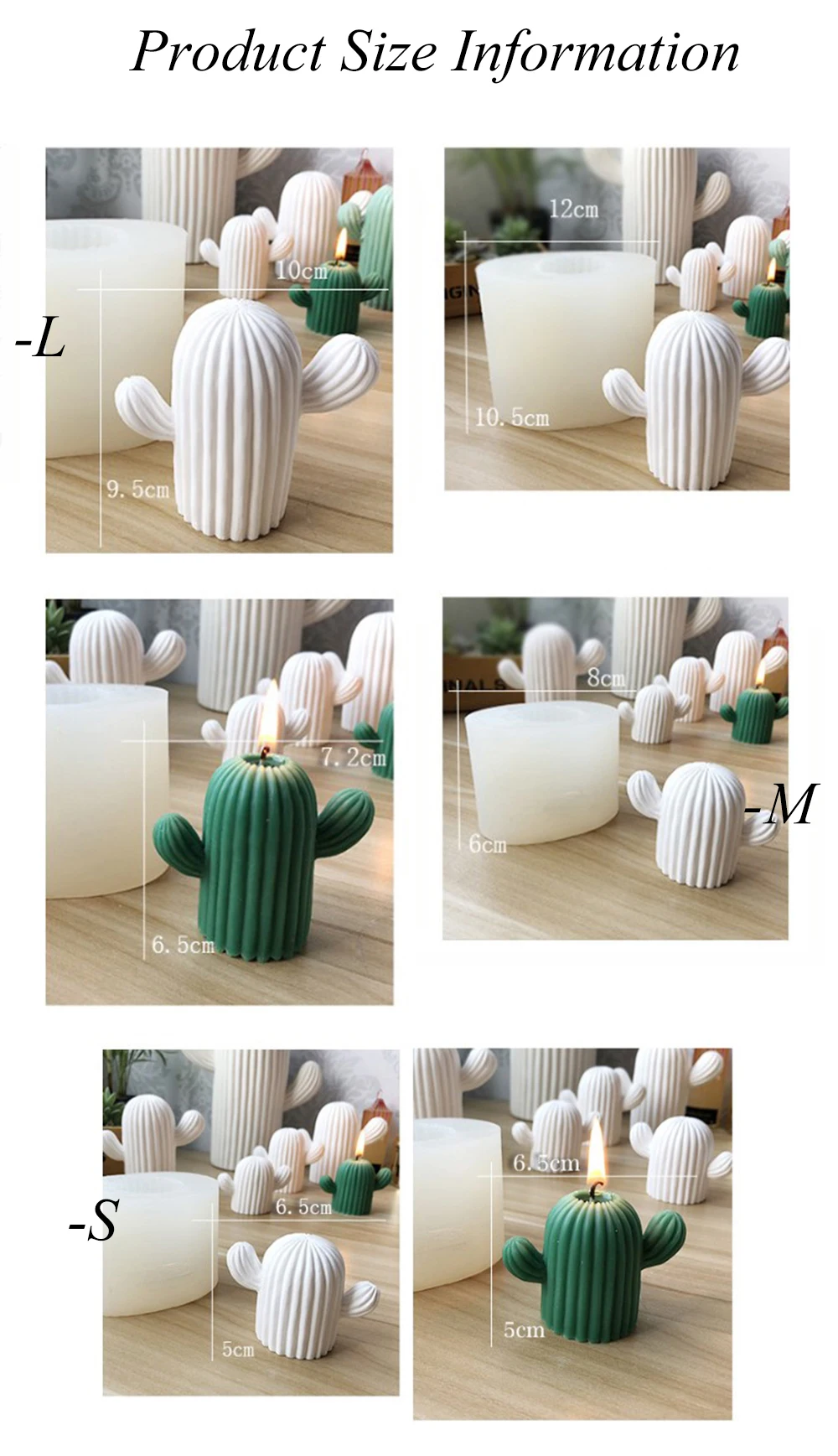 

Cute Cactus & Stone Shape Candle Mold Aromatherapy Plaster Silicone Mold Handmade Crafts Candle Soap Making Diy Home Decoration