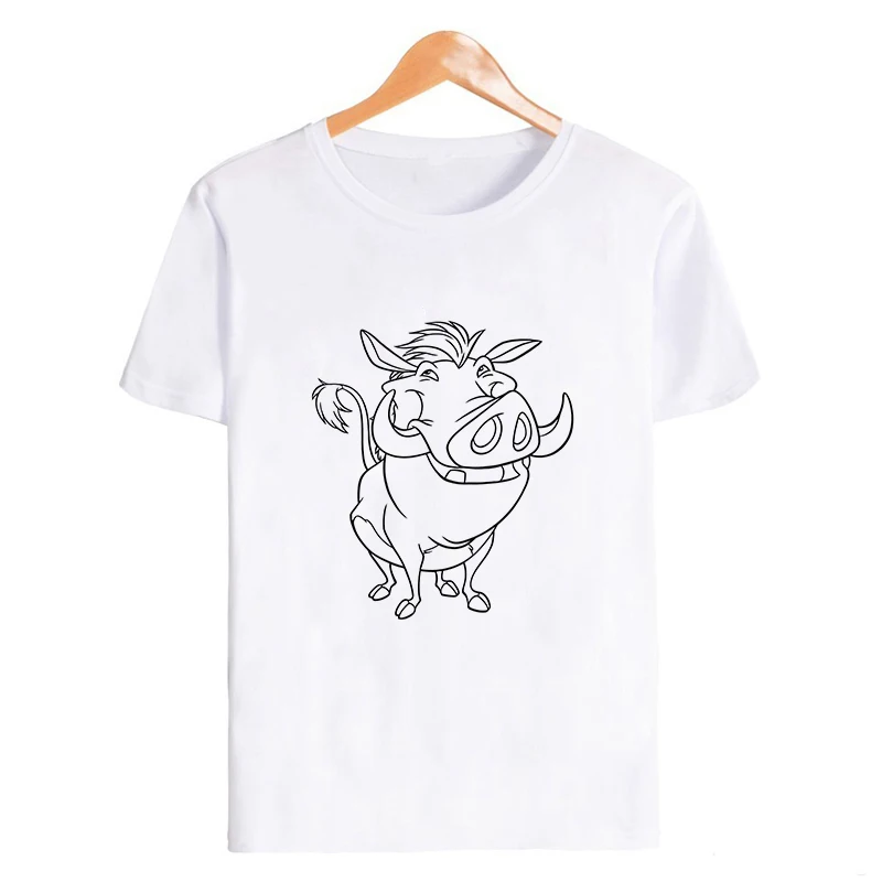 Showtly Lion King HAKUNA MATATA женская футболка It Simba Best Friends Harajuku Kawaii уличная Корейская стильная негабаритная футболка - Цвет: XWT0786-white