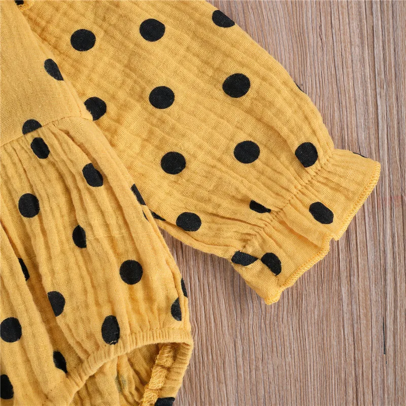 

0-24M Newborn Baby Boy Girl Long Sleeve Romper Autumn Toddler Jumpsuit Long Sleeve Polka Dot Cotton Rompers 2Pcs Clothes Outfits