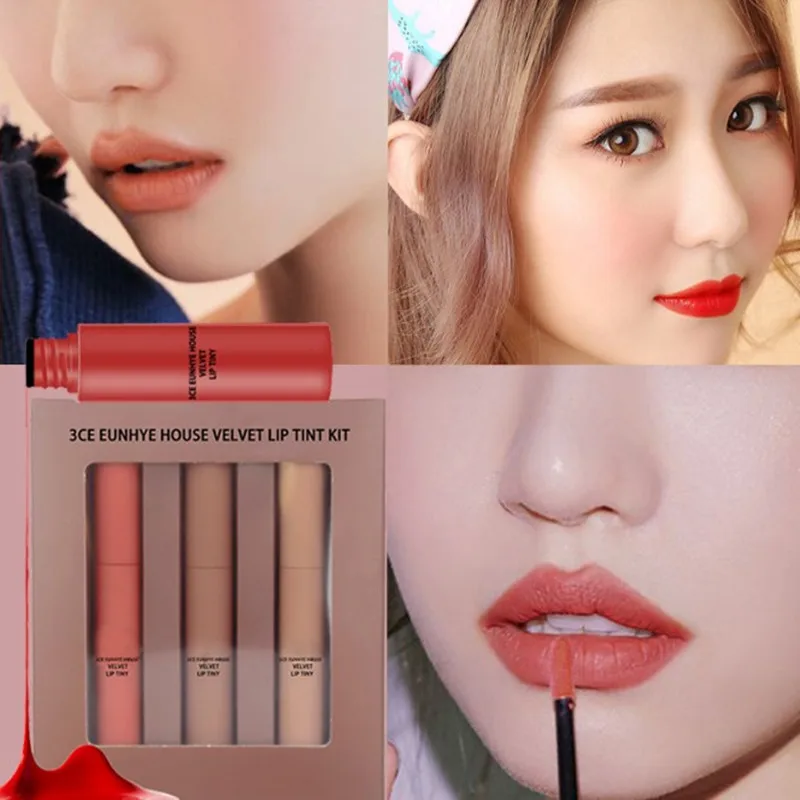 

Matte Liquid Lipstick Sexy Red Lip Gloss Set 3pcs/lot Waterproof Long Lastiong Moisturizer Easy to Wear
