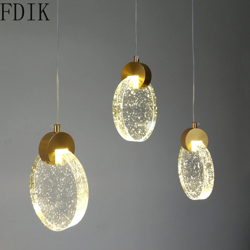 

Modern Round Pendant Light Crystal Hanglamp for Bedroom Living Room Restaurant Indoor Home Decor Lighting Fixtures Led Gold Lamp