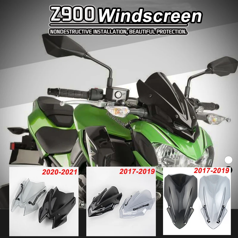 Motorcycle Accessories Sports Windscreen Windshield Viser Visor Wind Deflectors For Kawasaki Z900 2017-2022 2020 2021 2019 Z 900