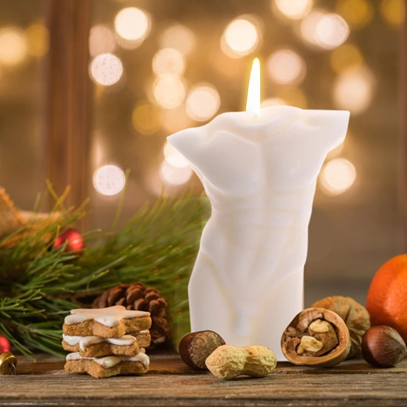 Свеча искусства "Человеческое тело" 3D Сексуальный обнаженный мужчина Ароматизированный соевый воск Растительное эфирное масло Декор для дома Подарок.