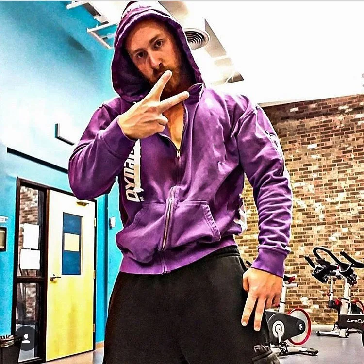 Thin Fitness Black Hooded Sweatshirt Big Pocket Bodybuilding Hoodies Men Gym Sweatshirt For Men Zipper Long Sleeve Hoodies