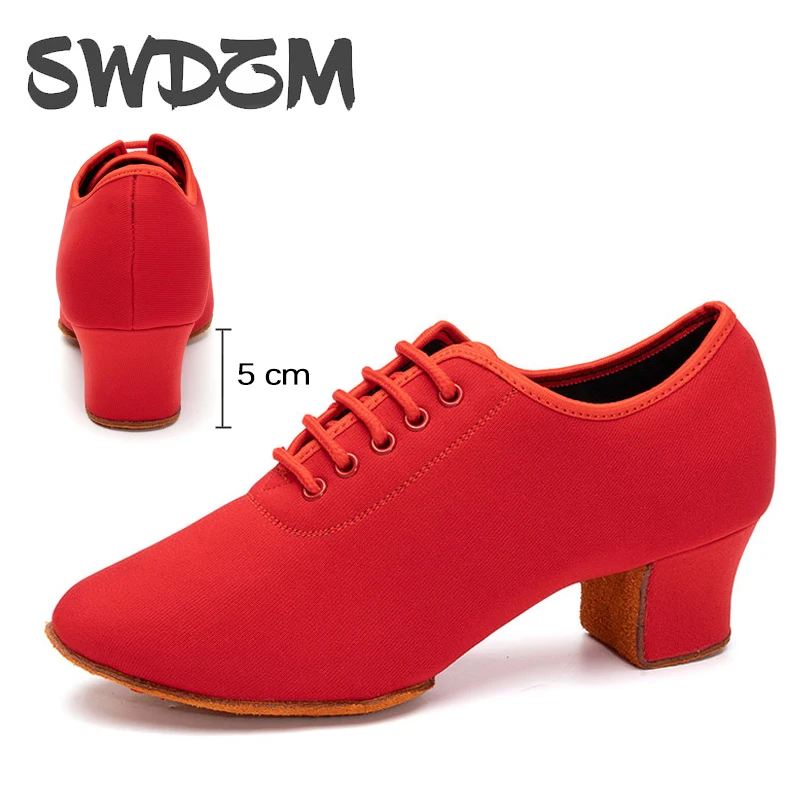 SWDZM Women Latin Dance Shoes Boys Men Modern Shoes Black Jazz Tango Dance Sneakers Ballroom Soft bottom Dancing Shoes Indoor