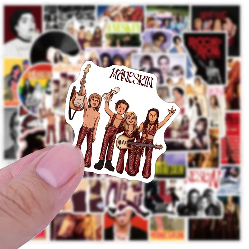 10/50 unids/pack divertido banda Maneskin de dibujos animados pegatinas pegatina de Graffiti Diy decorativo equipaje port&aacute;til monopat&iacute;n del tel&eacute;fono m&oacute;vil-2