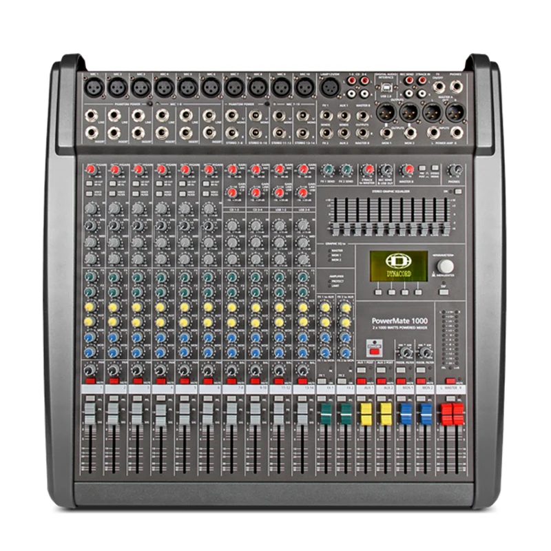 Dynacord Мощность mate 1000 PM1000 10 каналов Профессиональный аудио миксер консоли Вт * 2