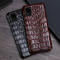 genuine leather for samsung a70 a40 s9 s10 note 10 s6 s7 edge plus cowhide phone case s20ultra case half pack crocodile trunk