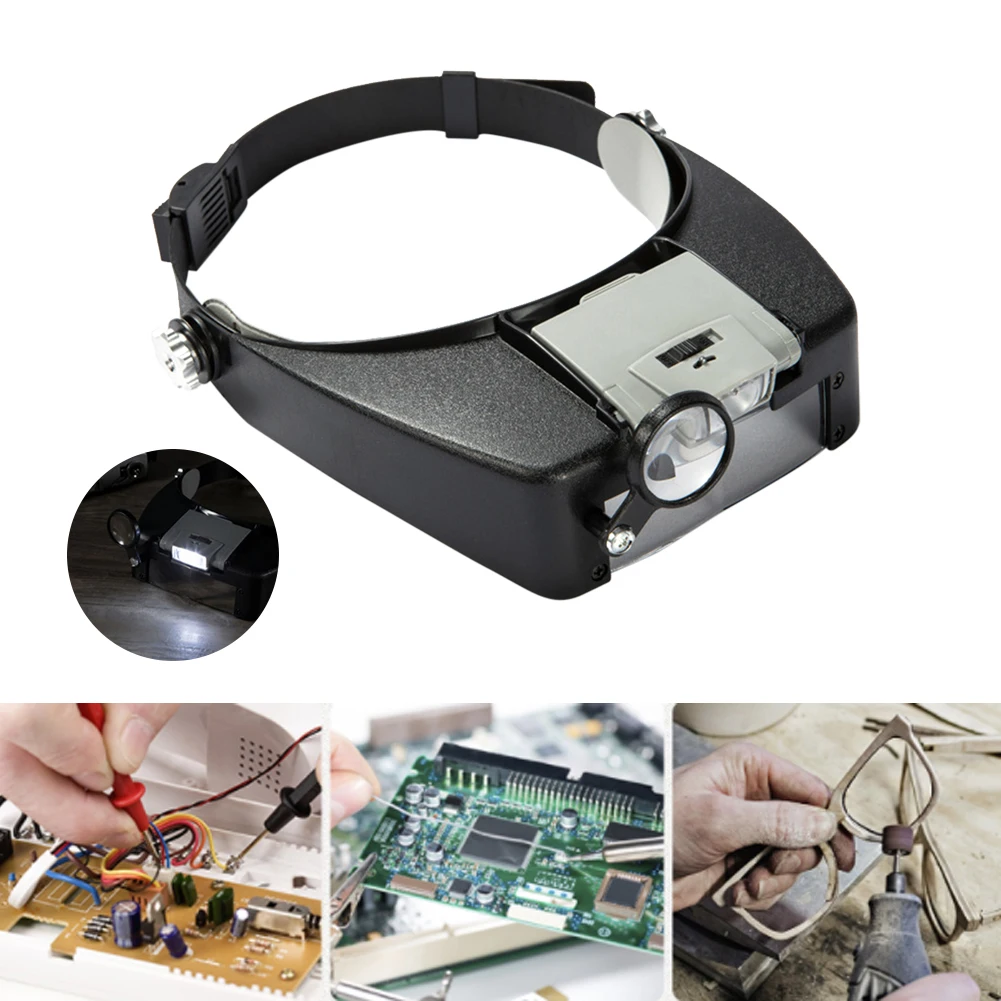 

LED Head Mounted Watch Maintenance Magnifying Glasses For Reading Optivisor Magnifying Glass Loupes Jewelry Watch Repair Tool
