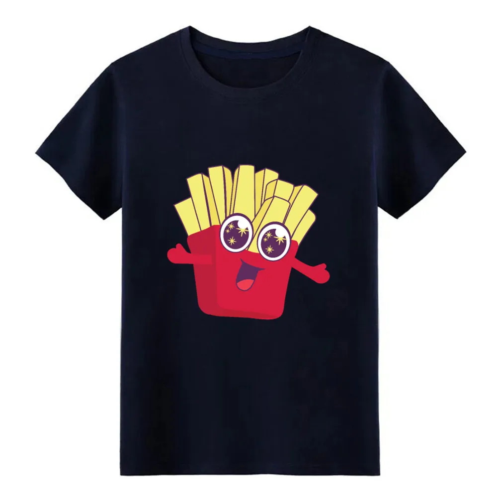kawaii french fries t shirt men Custom cotton S-XXXL Costume Fit Humor summer Vintage | Мужская одежда