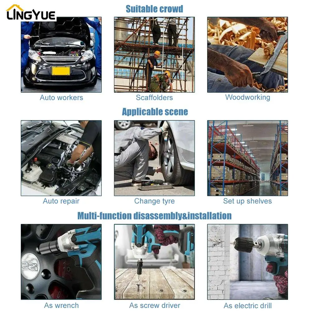 18V электрический бесщеточный ударный гайковерт для Makita Батарея bl1840 bl1850 bl1850b bl1860b и