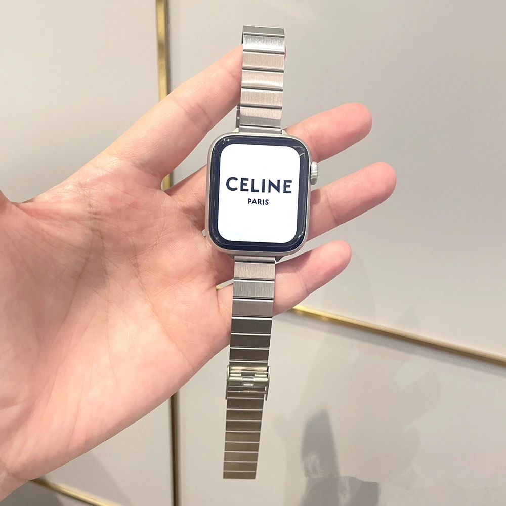 

Slim Metal Strap For Apple Watch 7 6 SE Band 40mm 44mm 41mm 45mm iWatch 5 4 Stainless Steel Bracelet For Apple Watch 3 42mm 38mm