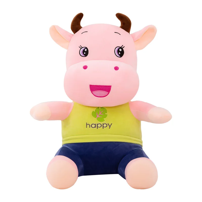 

Новинка 2021, плюшевые игрушки Happy Cow, пара кукол крупного рогатого скота, тканевые куклы, подарок для детей