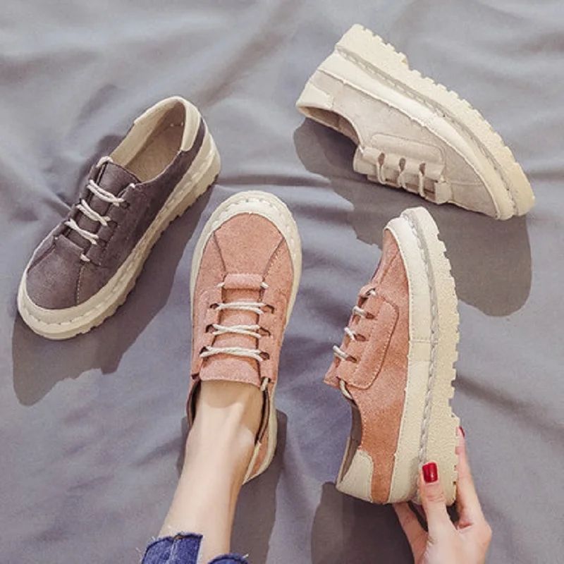 Обувь мрачного стиля 2019 Новинка повседневная обувь из натуральной кожи на