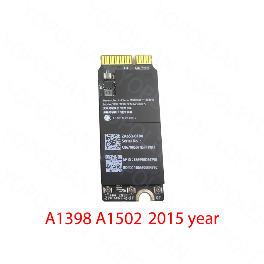 Оригинальная Wi Fi карта BCM943602CS для Macbook Pro Retina 13 &quot15&quot A1502 A1398 802.11AC и Bluetooth 4 1 2015