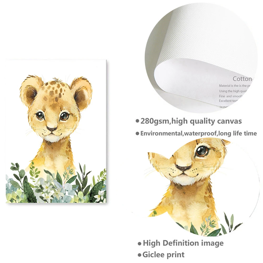 Постеры с изображением слона жирафа зебры тропических листьев джунглей животных