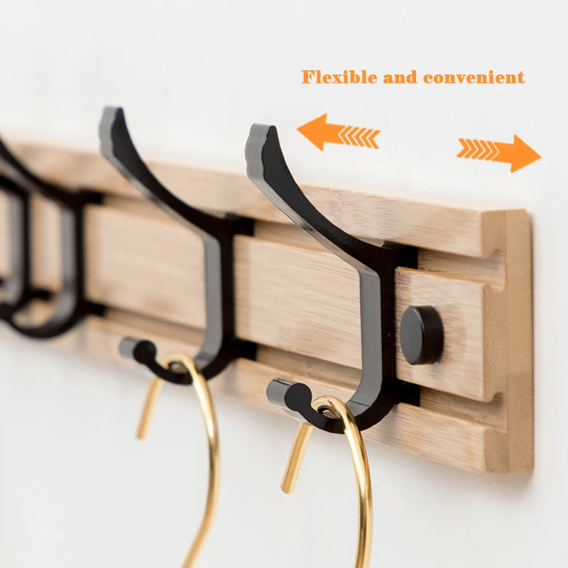 

Simple Wall Mounted Coat Rack with Removable Hoooks Moisture Resistance Household BV789