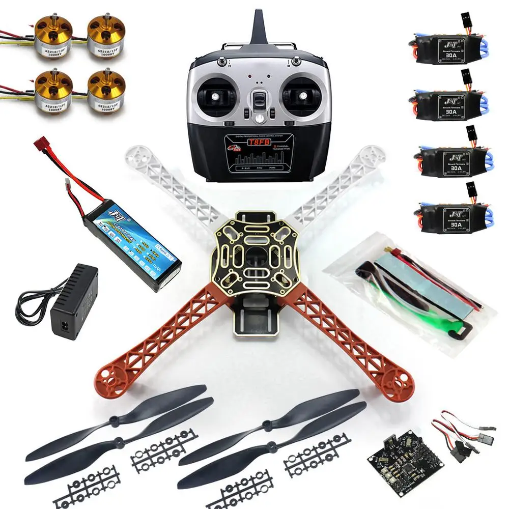 

DIY 4 axle RC Multi QuadCopter Drone RTF ARF KK V2.3 Circuit board 1000KV Motor 30A ESC Lipo F450 Frame Kit 8ch TX Rx F02192-A