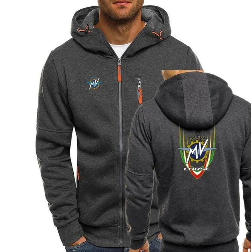 

Bomber Hoodies Men Personality Zipper Sweatshirt Male Motorcycle Tracksuit Hip Hop Autumn Winter Mv Agusta Hoodie Mens K