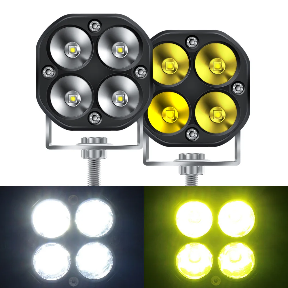 

Car LED work light motorcycle 4led 40W spotlight gold light large field of view modified laser headlight
