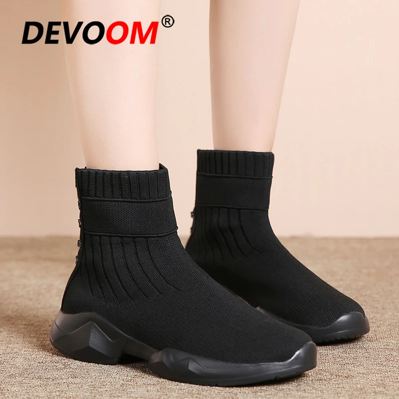 Winter Outdoor High Top Running Shoes For Women Fur Sport Woman Chunky Socks Sneakers Jogging Walking Triple s | Спорт и развлечения