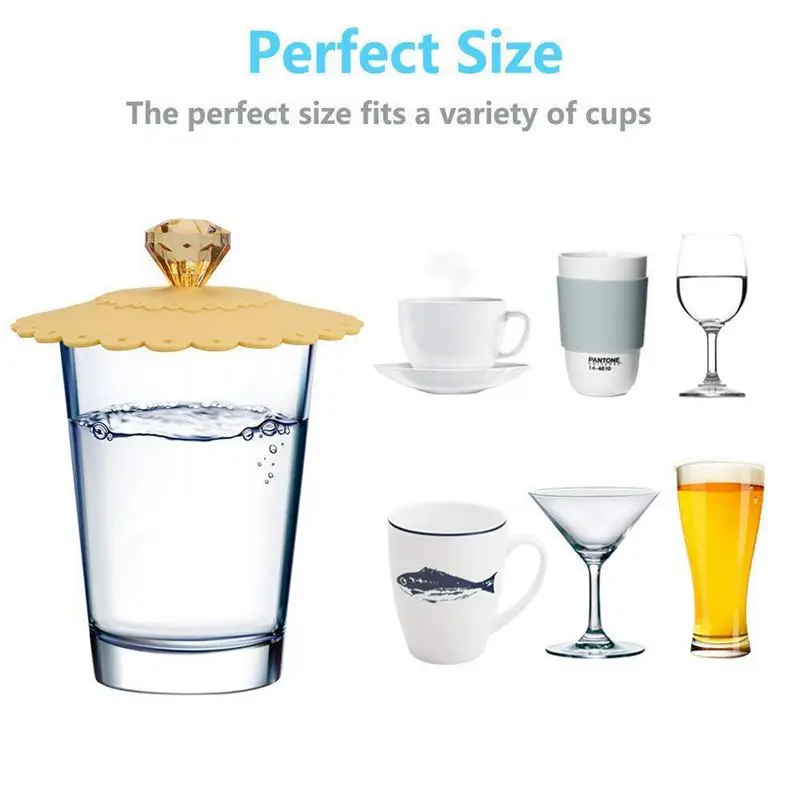 Круглая крышка для кружки пищевого класса с алмазным покрытием (набор из 6)