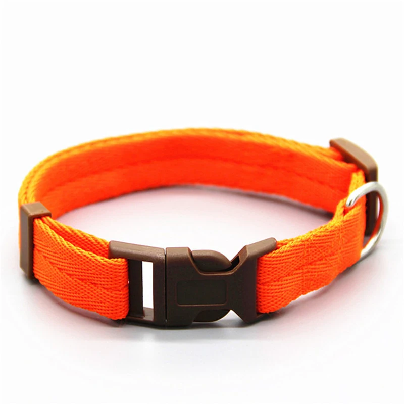 

Pet Supplies Multi-Color Nylon Durable Dog Collar Outdoor Walking Adjustable Pure Color Cat Necklace Puppy Collar Accessories
