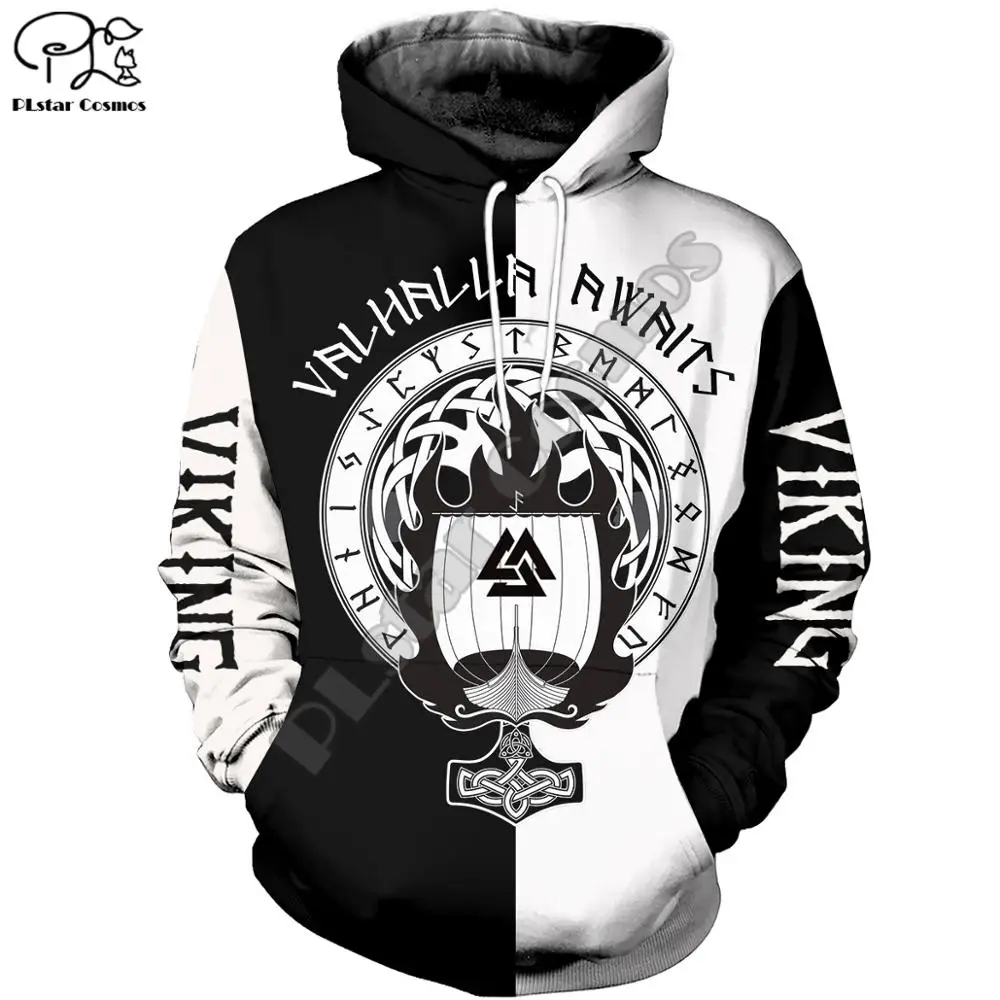 Толстовка унисекс с 3D принтом свитшот на молнии пуловер в стиле викингов стиль