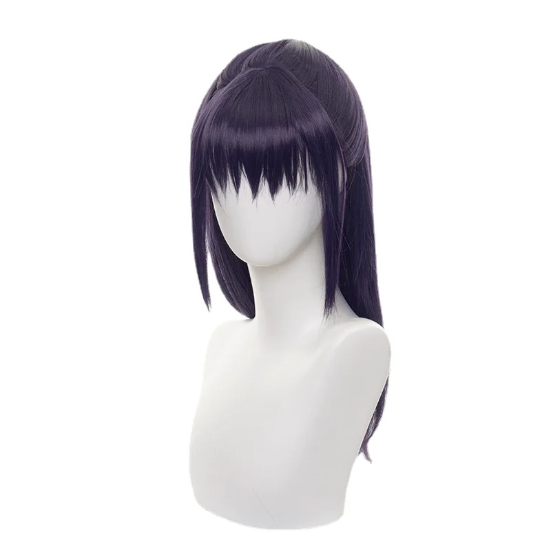 Anime Cosplay Costume Wig Jujutsu Kaisen Black and Purple Mixed Long Hair+Free White Bow Hair Accessories + Net |