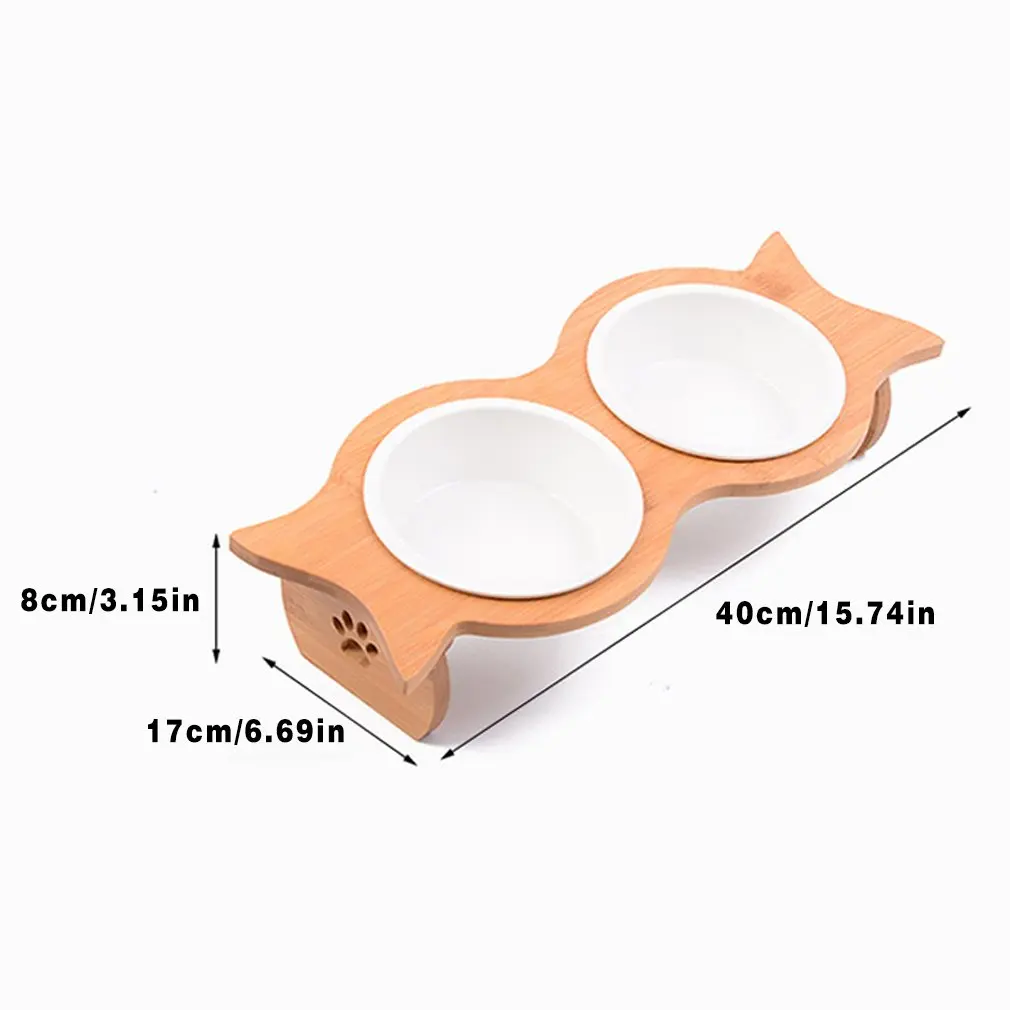 

Durable Porcelain Material Feeder For Pet Dogs Pet Feeder Pet Products Durable High-legged Double-bowl Pet Bowl