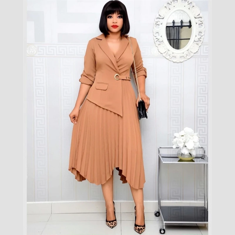 

Long Sleeve African Clothing 2020 African Pleated Dresses For Women Fashion Africaine Robe Suit Long Maxi Dress Africa Clothes