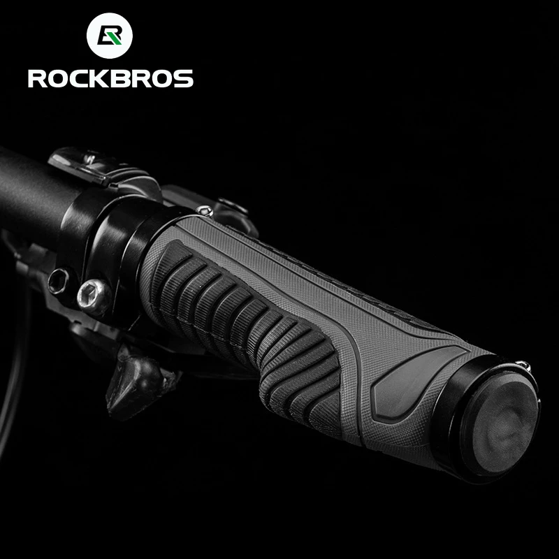 ROCKBROS велосипедные ручки MTB дорожный велосипед двойной замок резиновый руль ручки Анти-занос, удар-поглощающий руль велосипеда