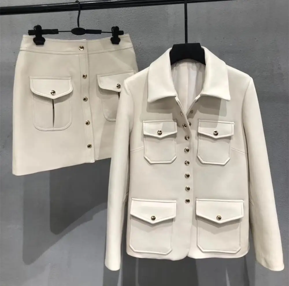 Новое Брендовое высококачественное кожаное пальто из органической кожи