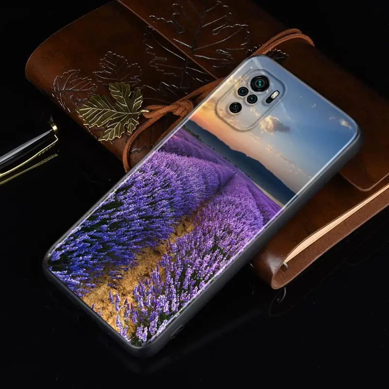 

Silicone Cover Purple lavender flowers For Xiaomi Redmi Note 10 10S 9T 9S 9 8T 8 7 7S 6 5A 5 4 4X 5G Pro Max Phone Case