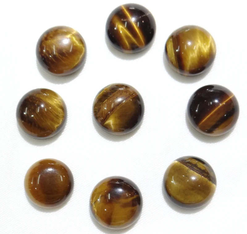 

Wholesale 50pcs/10mm Natural tiger eye Stone Round Cabochons beads For DIY Jewelry making Necklace pendant Accessories
