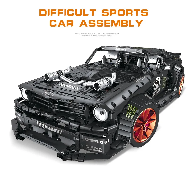 Yeshin 20102 Technic Машинки Игрушки MOC-22970 Mustang Hoonicorn V2 Сборная модель автомобиля детские рождественские игрушки строительные блоки кирпичи